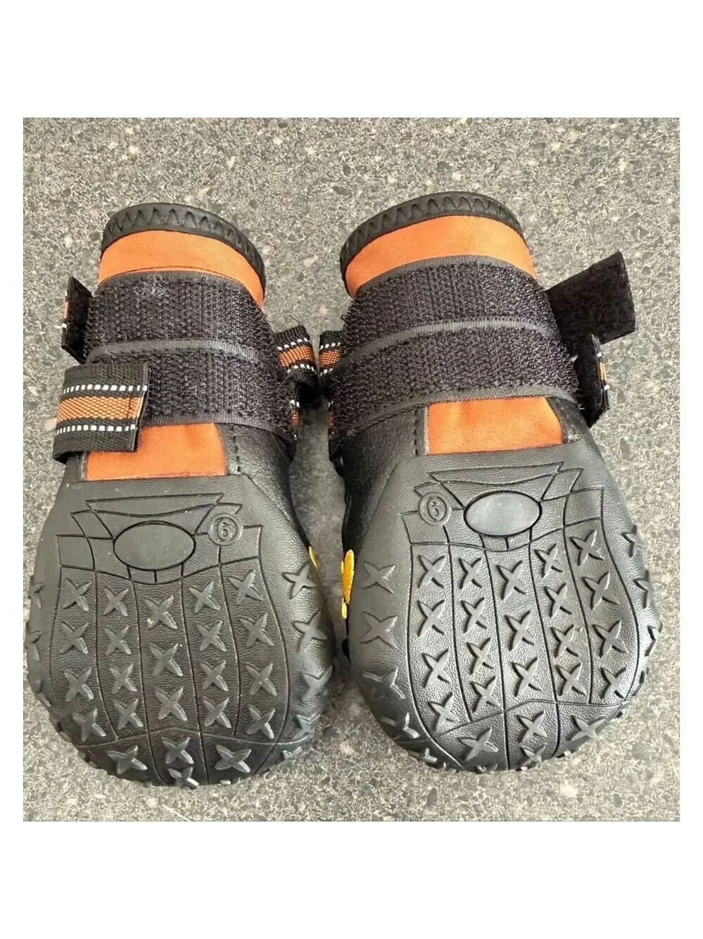 Acadia Trail Orange & Black All-Weather Dog Booties - Reflective lot 2